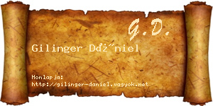 Gilinger Dániel névjegykártya